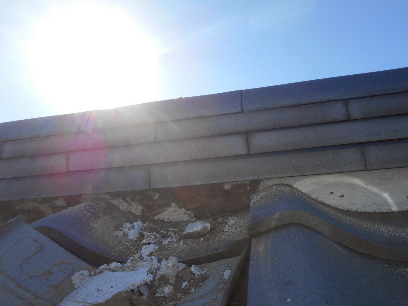 漆喰が崩れたところ